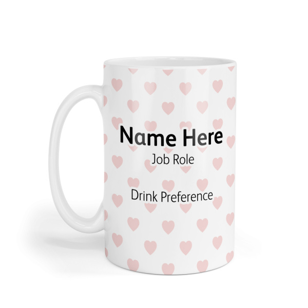 Personalised Ceramic Mug - Pastel Pink Hearts