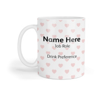 Personalised Ceramic Mug - Pastel Pink Hearts