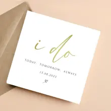 Personalised Wedding Card - I Do, Today Tomorrow Always - Standard Smooth Card