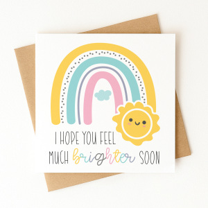 Get Well Soon Card - I Hope You Feel Much Brighter Soon