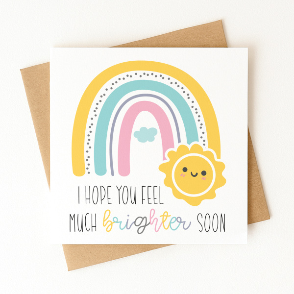 Get Well Soon Card - I Hope You Feel Much Brighter Soon - Standard Smooth Card