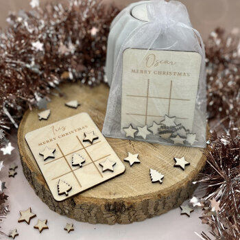 Personalised Christmas Favour Game / Noughts and Crosses / Table Favours / Table Decoration / Mini Games