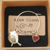 Robin and Heart Wine Glass Charm