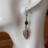 Green Goldstone Bead Sterling Silver Earrings