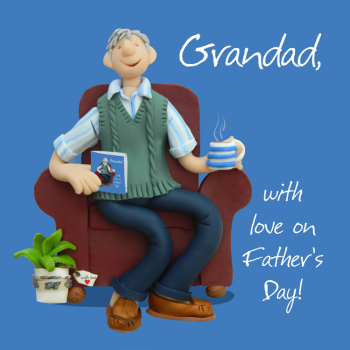 Holy Mackerel Grandad on Fathers Day, an Erica Sturla 15cm square card from, for a Grandfather, blank inside for your message