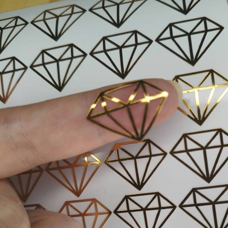 Diamond Stickers Holographic or Gold - Gold
