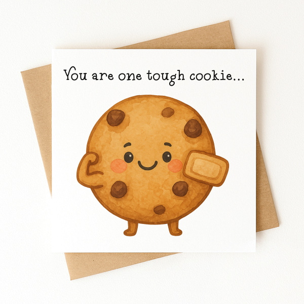 Get Well Soon Card - You Are One Tough Cookie - Standard Smooth Card