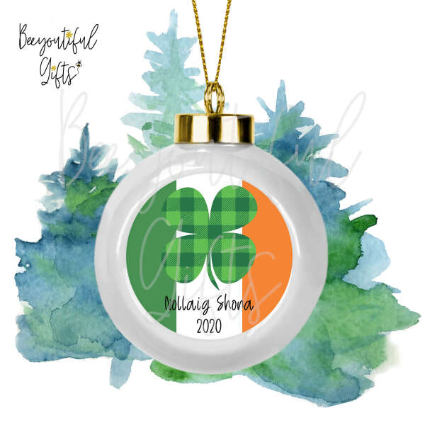 Ceramic Christmas Tree Bauble - Nollaig Shona