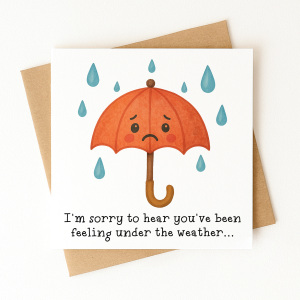 Get Well Soon Card - I'm Sorry To Hear You've Been Feeling Under The Weather
