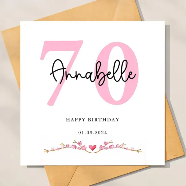 Personalised 70th Birthday Card - Happy 70th Birthday - Standard Smooth Card
