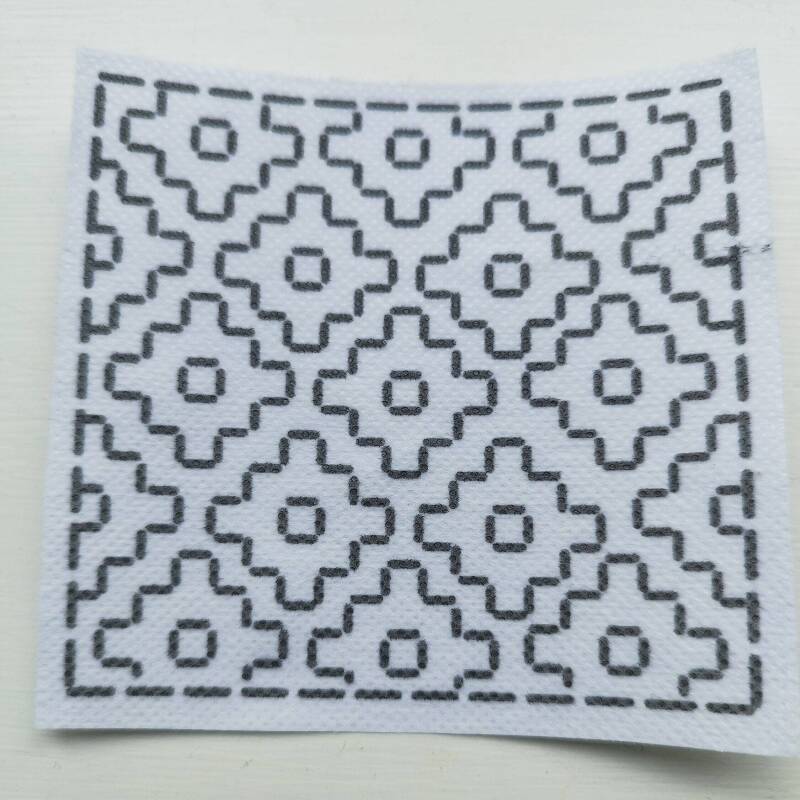 Square Washable Sashiko Transfers | Removable Mending Transfers