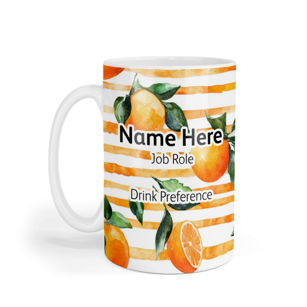 Personalised Ceramic Mug - Orange Stripes