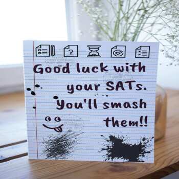 Handmade SATs Good Luck Card