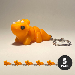Baby Triceratops Keyring Pack (x5)