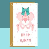 Funny Hip Replacement - Get Well Soon Card - Recovery - For him or for her - Can be personalised inside - Ideal for someone recovering