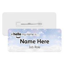 #hello my name is... Name Badge - Falling Snowflakes