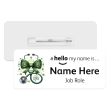 #hello my name is... Name Badge - Irish Coquette Bow Ribbon