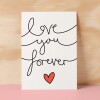 Anniversary or Valentine's Card for Her Anniversary Card for Wife Valentines Day Card For Husband Boyfriend or Girlfriend Love you Forever - Large (5x7) / Blank Message