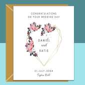 Customised Wedding Card - Personalised Wedding Day Card For Husband and Wife - Perfect card for anyone's special day