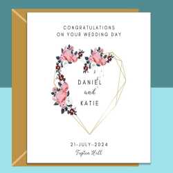 Customised Wedding Card - Personalised Wedding Day Card For Husband and Wife - Perfect card for anyone's special day