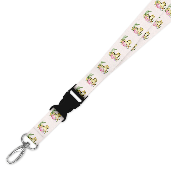 Double Breakaway Lanyard - Watercolour Tropical Leopard