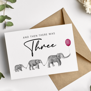 New Baby Card - And Then There Was Three