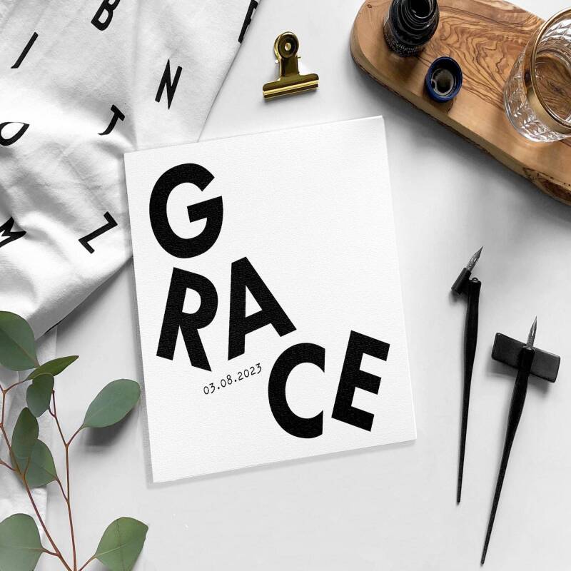 Personalised New Baby card - Smooth White