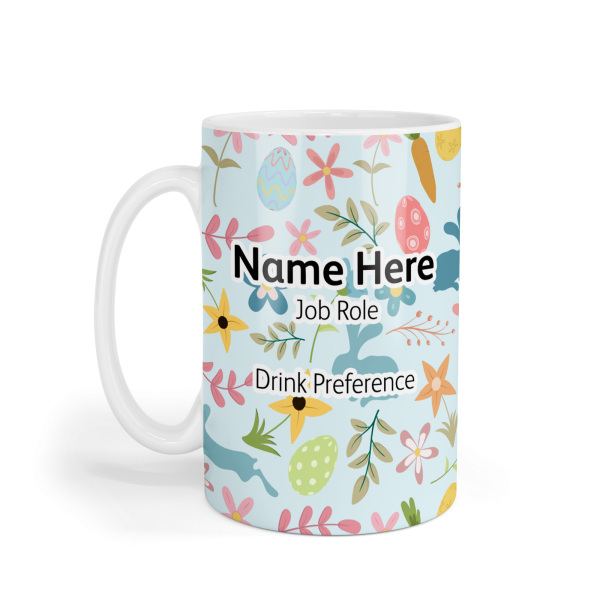 Personalised Ceramic Mug - Cute Easter Pattern