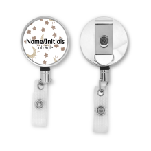 Personalised Metal ID Reel - Boho Baby Moon & Stars