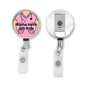 Personalised Metal ID Reel - Pink Scrubs