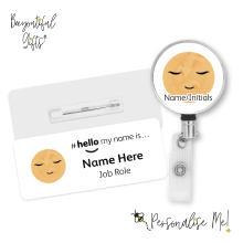 #hello my name is... Name Badge & Metal ID Reel - Boho Baby Moon