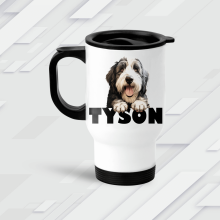 Personalised Stainless Steel Dog Breed Design Travel Mug