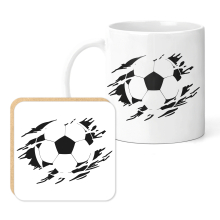 Football Mug & Coaster Set - Torn Football