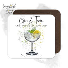 Drink Ingredient Coaster - Gin & Tonic