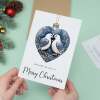 Christmas Card For Wife Turtle Dove Bauble Love Heart Illustration Romantic Christmas Card For Wife - Portrait (5x7) / Blank Inside