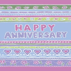 Holy Mackerel pretty purple and green wedding anniversary card - comes with a gorgeous decorated envelope - 12 x 17cm and blank inside