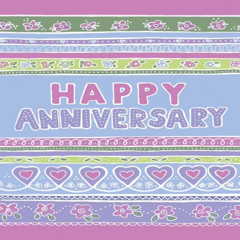 Holy Mackerel pretty purple and green wedding anniversary card - comes with a gorgeous decorated envelope - 12 x 17cm and blank inside