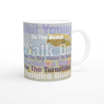 Neil Young On The Beach Album Track Mug