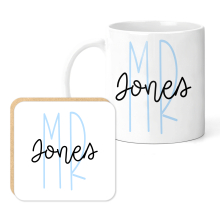 Personalised Teacher Mug & Coaster Set - Teacher's Name Miss/Mrs/Mr