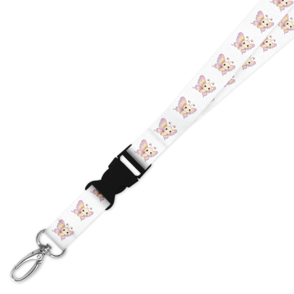 Double Breakaway Lanyard - Watercolour Springtime Butterfly