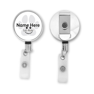 Personalised Metal ID Reel - Snowman Paw Print