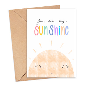 New Baby Card - You Are My Sunshine - Small (Approx. A6 | 105mm x 148mm | 4.1in x 5.8in) - Standard Smooth Card