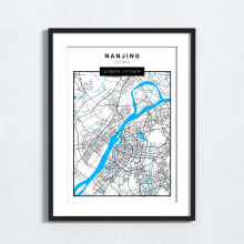 Nanjing - China - Map Print - A4
