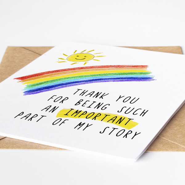 Thank You Teacher Card - Thank You For Being Such An Important Part of My Story - Standard Smooth Card