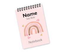 Personalised Pocket Notepad Jotter - Pink Pastel Rainbow