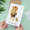 Birthday Card For Dad Card for Fathers Day Birthday Card For Her Birthday Gift For Dad Happy Birthday Card For Dad with Lion Illustration - Large (5x7) / Blank Message