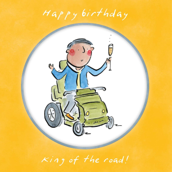 Holy Mackerel King of the road birthday card by Rosie Brooks - blank inside - 15cm square