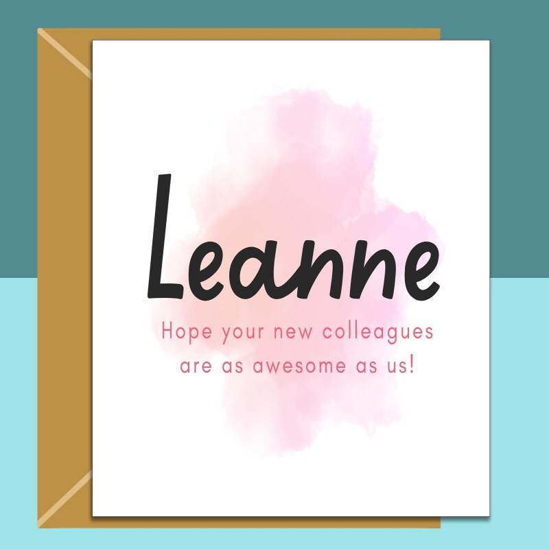 Personalized New Job Card: Congratulations, Leaving Gift for Colleague - Blank inside - Regular - Matte