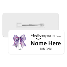 #hello my name is... Name Badge - Coloured Coquette Bow Ribbon