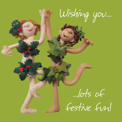 Festive Fun 150mm Square Christmas Card by Artist Erica Sturla